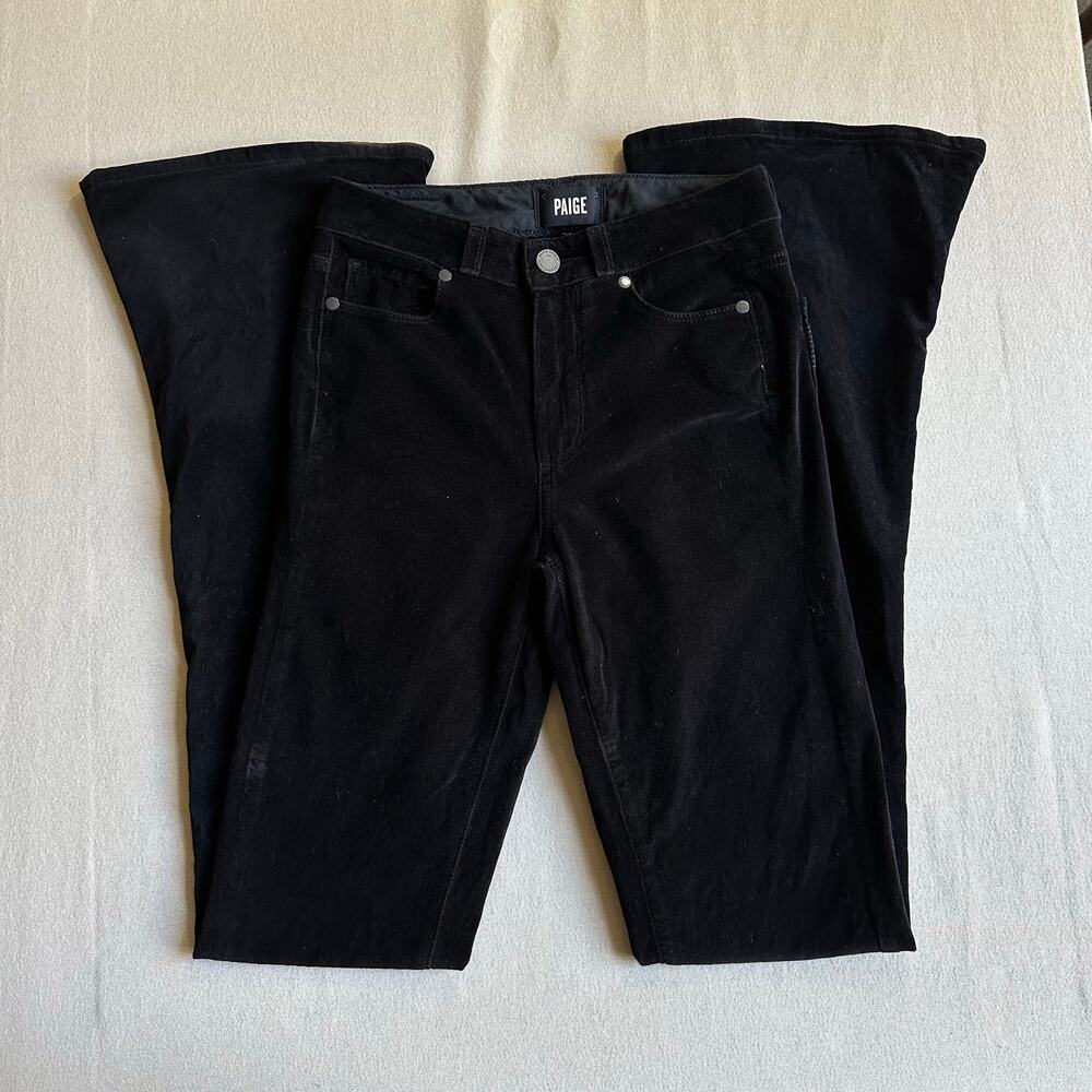 PAIGE High Rise Lou Lou Black Flare Pants